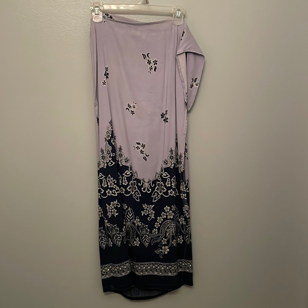 Emma James blue wrap skirt size 14